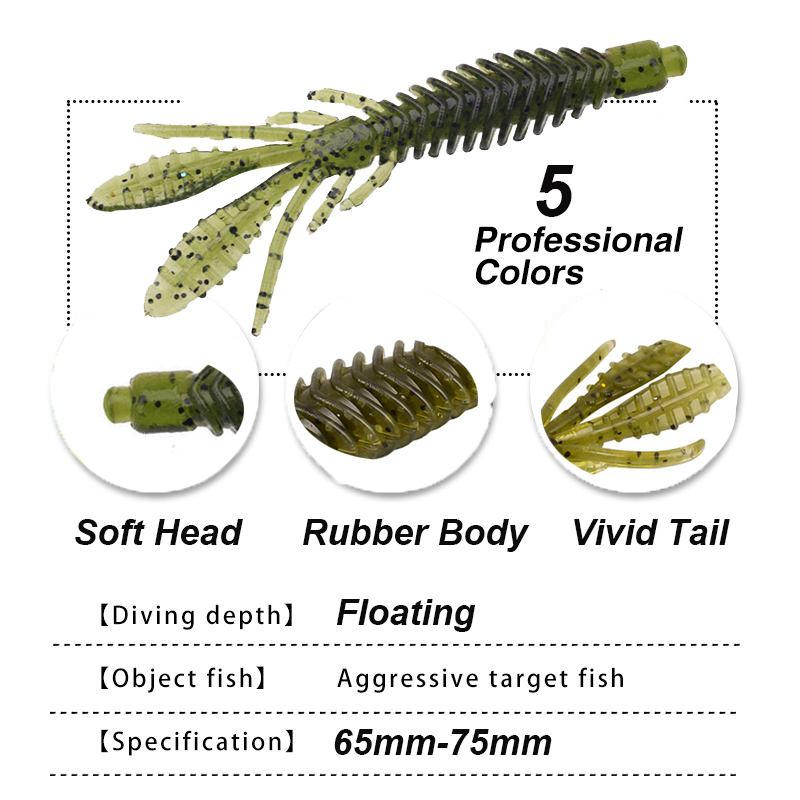 WESTBASS 5PCS Soft Larva Baits - огляд і ціна Fishing Lure Swimbait